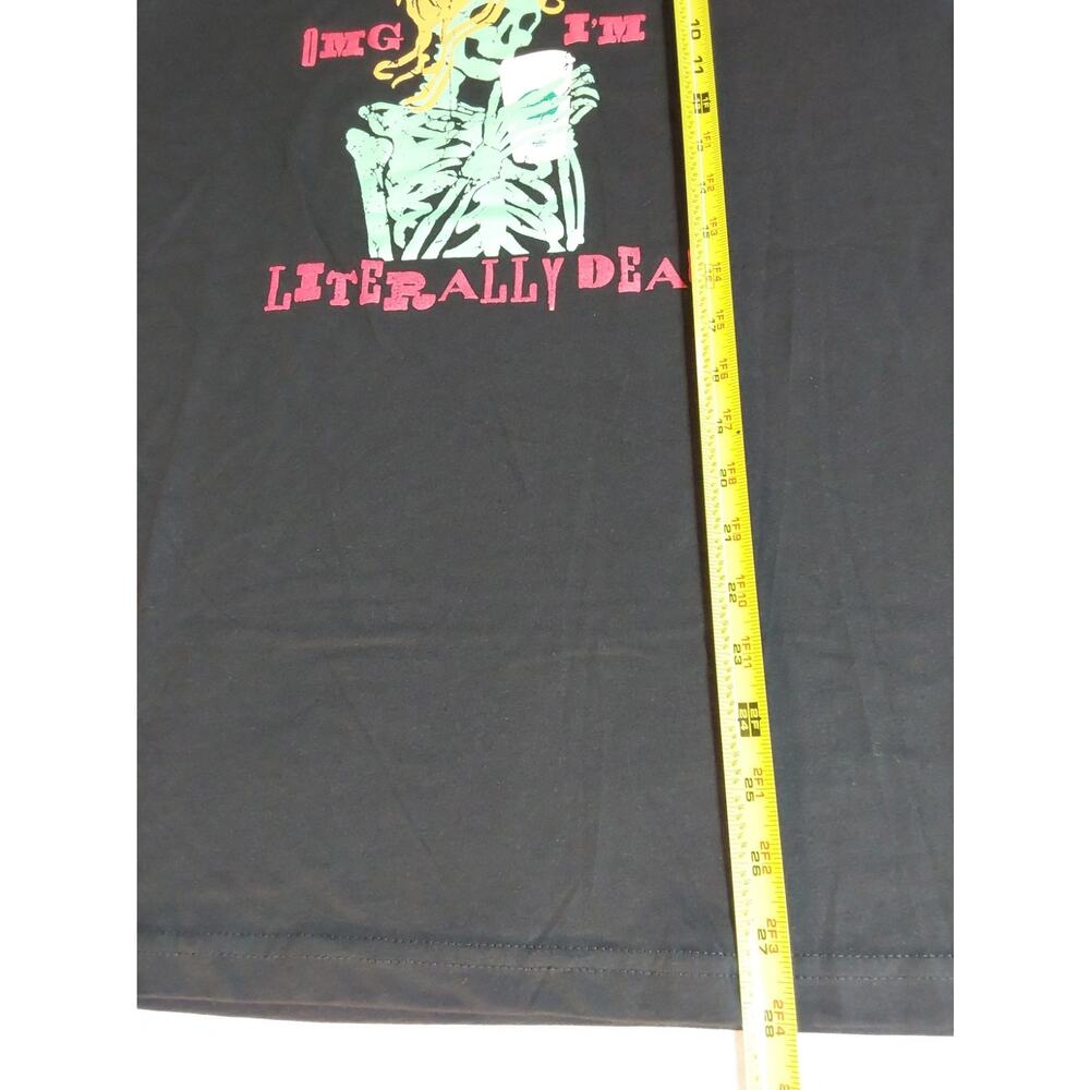 LuLaRoe Rocker T Medium Black "OMG I'm Literally Dead" T-Shirt #L224 - Picture 5 of 6